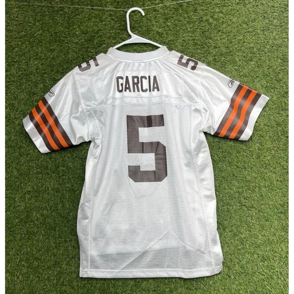 Reebok Cleveland Browns Football Jersey Youth Large #5 Jeff Garcia White NFL
